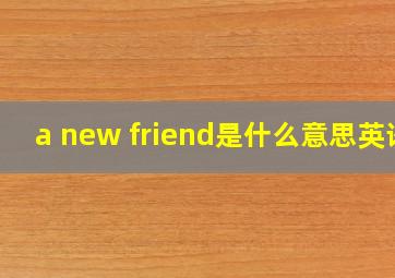 a new friend是什么意思英语